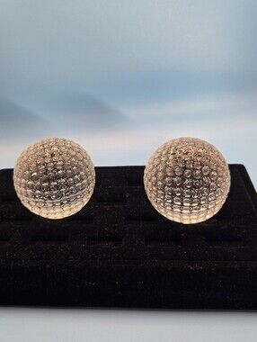 Clear Glass Golf Ball Paperweights Set Of 2